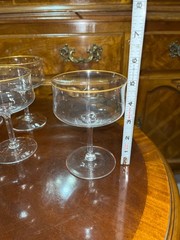 Set of 35 Lenox Crystal Glasses Intrigue Gold Trim 12 Wine 12 Water 11 Champaign