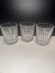 3 Fostoria Heritage Double Old Fashion Glasses Tumblers 3 7/8”