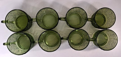Vintage Anchor Hacking Soreno Avocado Green 8 oz Mugs lowball Tumblers set of 8