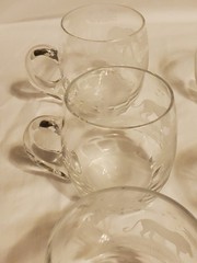 (8) Moser Roland Queen Lace Kenyan African Elephant Sable Lion Etched Glass Mug
