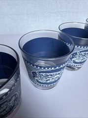 Vintage Set Of 4 Currier & Ives Old Fashioned 6oz Frosted Glasses