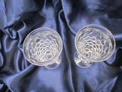 Set of 2 Vintage Fostoria American Clear Low Water Goblets 5 1/2″ Stem 2056