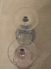 2 WATERFORD MARQUIS CRYSTAL POLKA DOT BALLOON WINE GLASSES PINK & BLUE