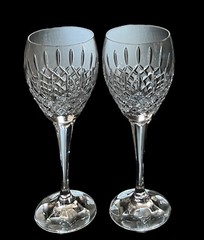 Set Of 2 Mikasa Crystal Coventry VT200 Wine Glasses 8-5/8” Tall Excellent