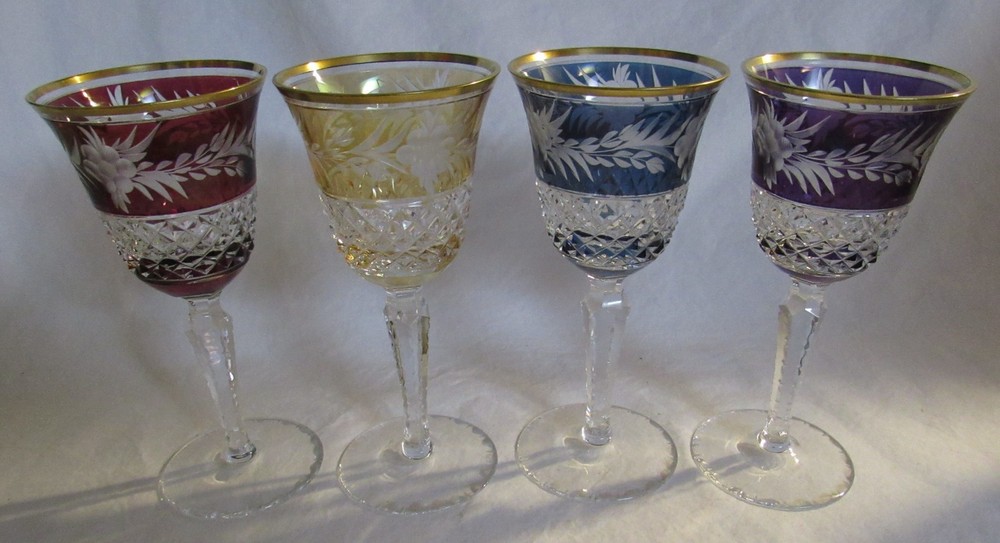 4 EBELING & REUSS MARCHIONESS CLARET WINE GLASSES