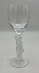 Crystal Frosted Nude Male Bacchus Wine Glass Figural Stemware Artes Ltd