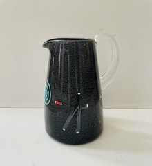 FineLine Studios 1990 Hand Blown Glass Pitcher Rare Metal Flake By Kerry Feldman