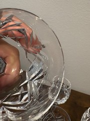 VTG SET(4) Crystal Fan & Criss Cross Pattern Glasses 7 3/8″H