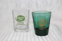 Olive Pit «Corning California» Shot Glasses – Set of 2