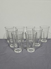 8 Libbey Clear Ribbed Glasses