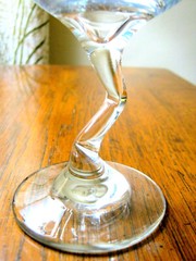 Vintage LIBBEY Clear DIAQUIRI Cocktail GLASSES w/Bent Zig Zag Stem Set of 8
