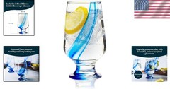 Blue Streak Stemmed Goblets Set of 8