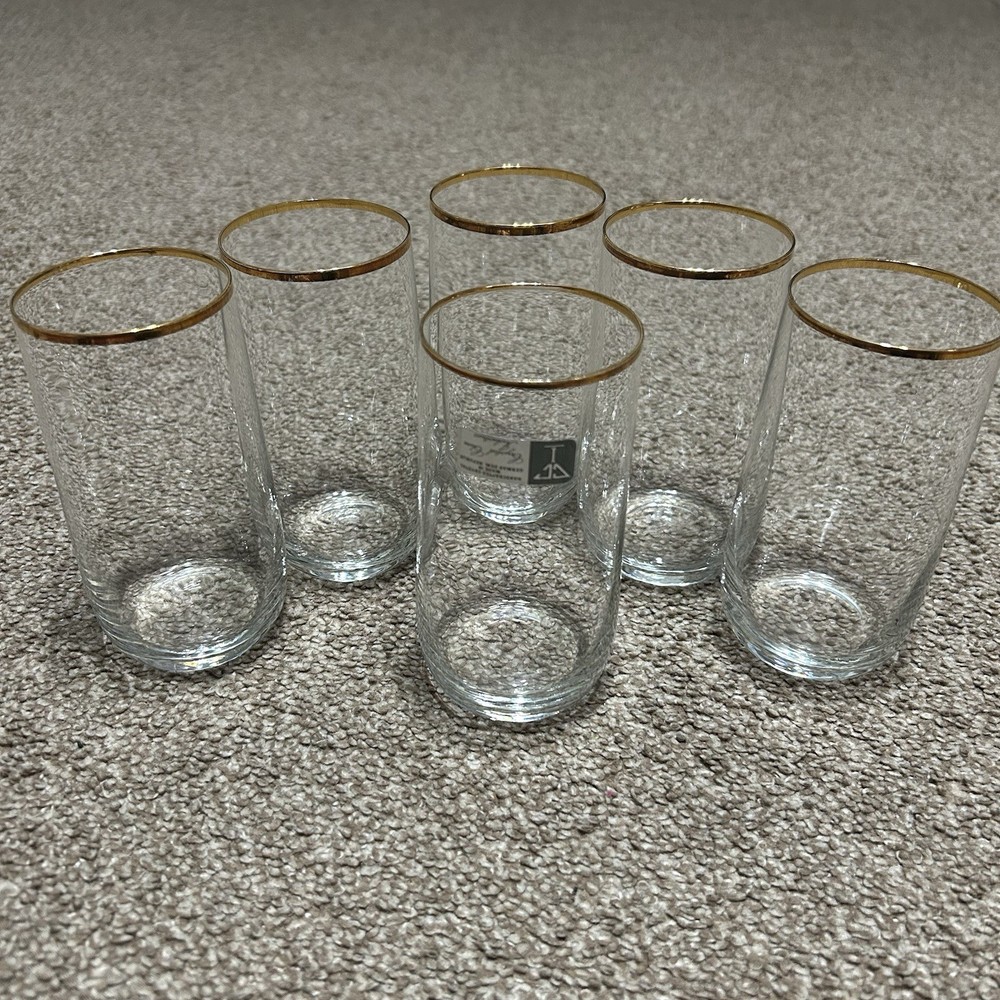 6 Crystal Glasses Made in German Democratic Republic Crystal Clear Industries
