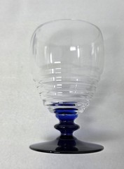 Set Of 5 Bryce Georgian Cobalt Glass Tumbers With Colbalt Blue Stem