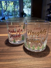 Hallmark Holiday Double Old Fashioned Glasses