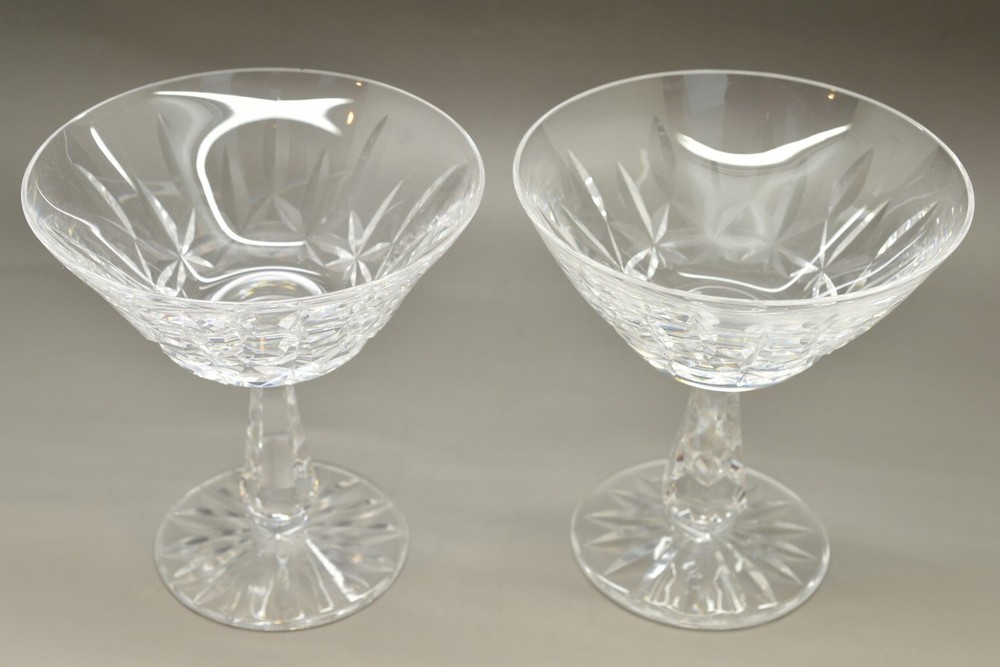 Set of 2 SIGNED Waterford Crystal Rosslare Champagne Tall Sherbet Glass 4 3/4″