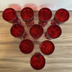 Mosser Glass Ruby Red Arlington Ice Tea Glass Set Of 10