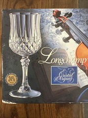 Crystal d’Arques Longchamp Wine Glasses 4 Pc Set 5.75 Oz Beverage Lux Iconic Cut