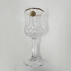 Cristal d’Arques Durand Longchamp Tall Wine Goblet Gold Trim W/ Sticker