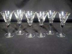 Mountaineer West Virginia Specialty Hand Cut Wine Cordial Glass Set of 6