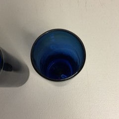 Hand blown Cobalt Blue Tumblers Set Of 4, Swirl