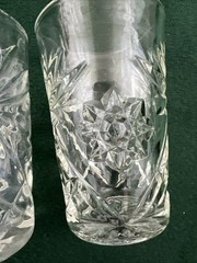 VTG EAPC Early American Prescut Star Of David Clear Glass Juice Glasses Set Of 2