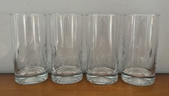 4 NOS Vintage LIBBEY Crisa Thumbprint/Impressions Dimple Tall Glasses 6” Clear