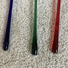 Long Stem Hand Blown Footless Champagne Flutes Red/Blue/Green