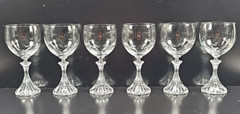 (6) Mikasa The Ritz Water Goblets Set Vintage Elegant Crystal Clear Stemware Lot