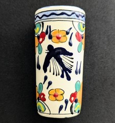 Tequila Shot Glass Talavera Mexico Hand Painted Ethnic Bar Accessories Gift