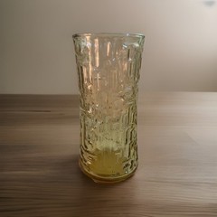 Vintage Libbey Artica Amber Geometric Textured Glasses- Discontinued- Lot of 2