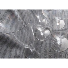 MCM Mid Century Set of 6 Tall Footed Ice Tea or Cocktail Crystal Clear Glass