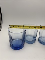 Anchor Hocking Reflections Blue Essex 10 Panel Set Of 4 Rocks Juice Glasses 10oz