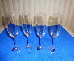 Mikasa -Julie-Crystal Champagne flutes 9 1/2 tall signed with original tags EUC