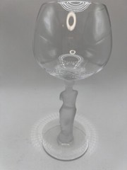 Bayel Venus Crystal Brandy/Wine Glass 7” France VTG Nude Frosted Glass Stem
