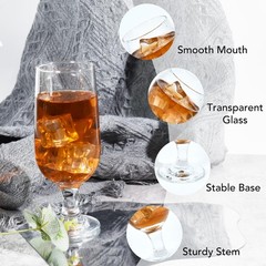 10oz Water Goblets Set of 6, Clear Goblet Glasses Set for Home Bar, Wedding, …