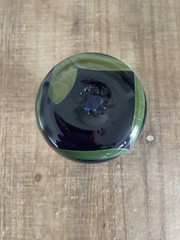 Vintage Glass By Will Carlton Art Glasses made on 9-76 Beautiful Blue Green Vase