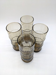 Libbey Bamboo Bash Tumbler Set Smokey Brown Optic Tiki Bar