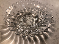 VINTAGE FOSTORIA COLONY SWIRL LARGE FLARED BOWL 11″-Full of Sparkle!