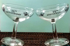 25th Anniversary Toasting Champagne Glasses