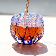 EDO KIRIKO SAIHOU JAPAN CUT LEAD GLASS Guinomi Ochoko Sake Cup 100ml