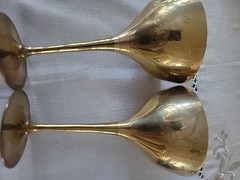 Pair Of Brass Champagne Goblets/Glasses