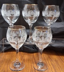 *5* Arbys Lynn’s China Libbey Frosty White Pines Tree Goblets Glasses Libbey