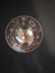 Lancaster Pink Jubilee 4.75″ Paneled Depression Glass Wine/Stemware- Set Of 5