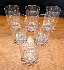 6 Imperial #400-19 Candlewick 10 Oz Footed Tumblers 1940s-70s