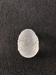 Lalique France Crystal Cigale Pattern Egg