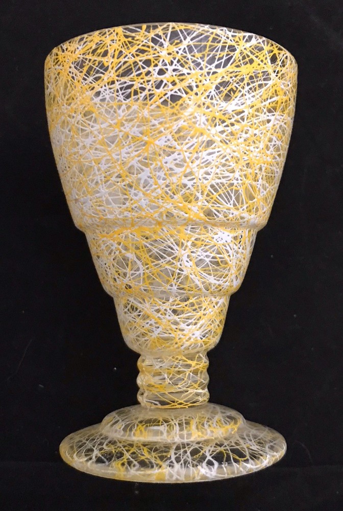 Spaghetti Drizzle Footed Cocktail Glass Yellow