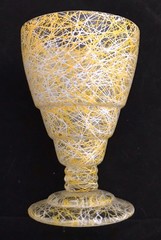 Spaghetti Drizzle Footed Cocktail Glass Yellow