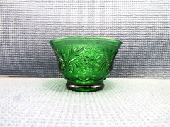 Anchor Hocking Glass Sandwich Forest Green Set of 4 Custard Cups 2 3/8″ x 3 5/8″
