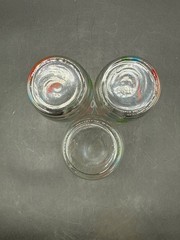 Vintage Set Of 3 Colorful Polka Dot Highball Glasses With Swirl Design – Mid-Cen